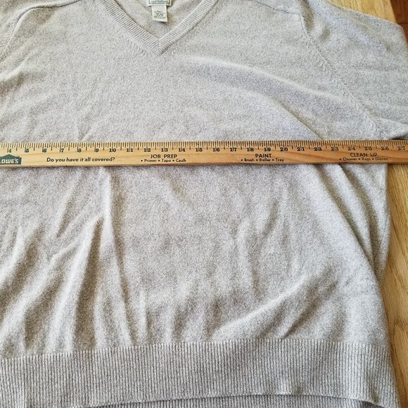 Lands End 100% PURE LAMBSWOOL Mens V-Neck Sweater Pullover Light Tan XXL - Picture 5 of 8